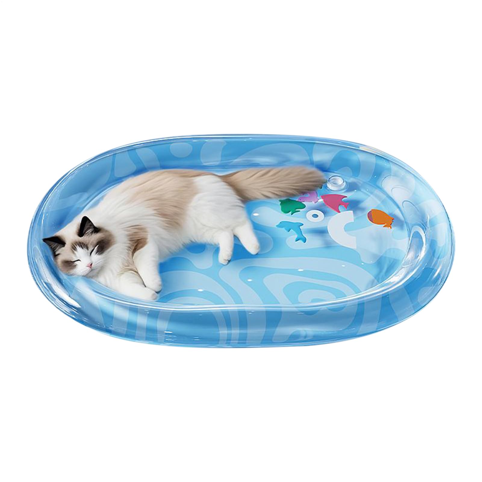 Generico Tappetino Acquatico per Gatti con Cuscino | Tappeto Gioco Acqua per Cani,Materassino Impermeabile Antimacchia per Cuccioli e Animali di Taglia Piccola e Media