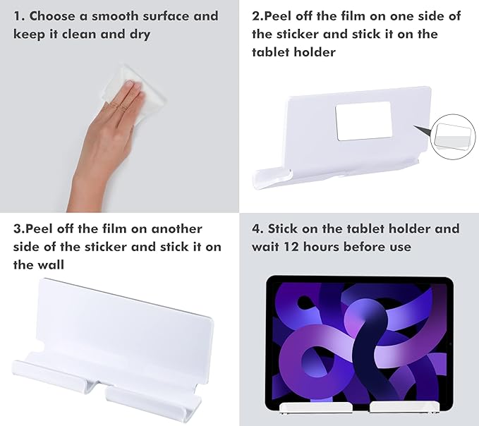 Kamehame Soportepared Adhesivo Tablet Smartphone eReader Blanco miniatura 6