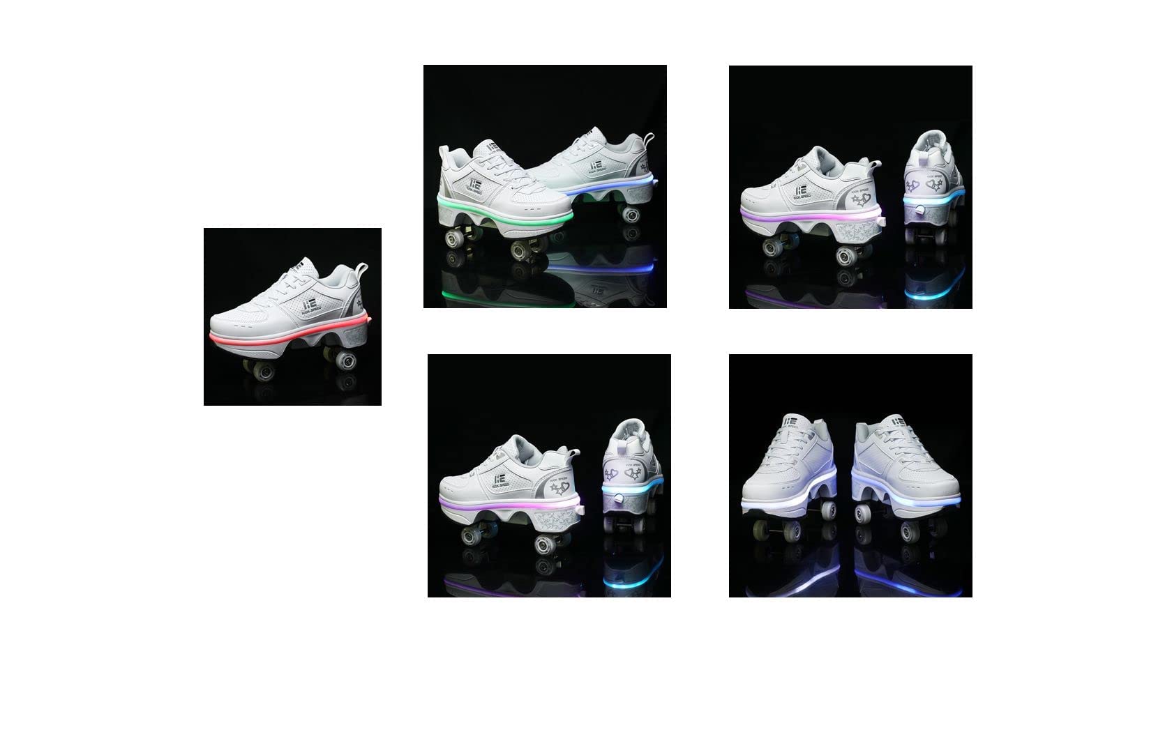 TAILORIA Four-Wheel 2-in-1 Roller Skate Shoes Unisex Roller Shoes & Sneakers Detachable Skate Shoes Kids Sneakers Shoes with Wheels Skating Roller Skates