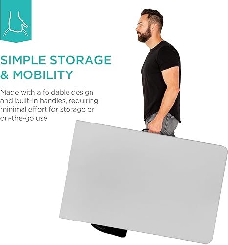 Miniatura 28 de Best Choice Products Mesa plegable de plástico de 4 pies, para interiores y exteriores, resistente, portátil, con asa, cerradura para picnic, Negro