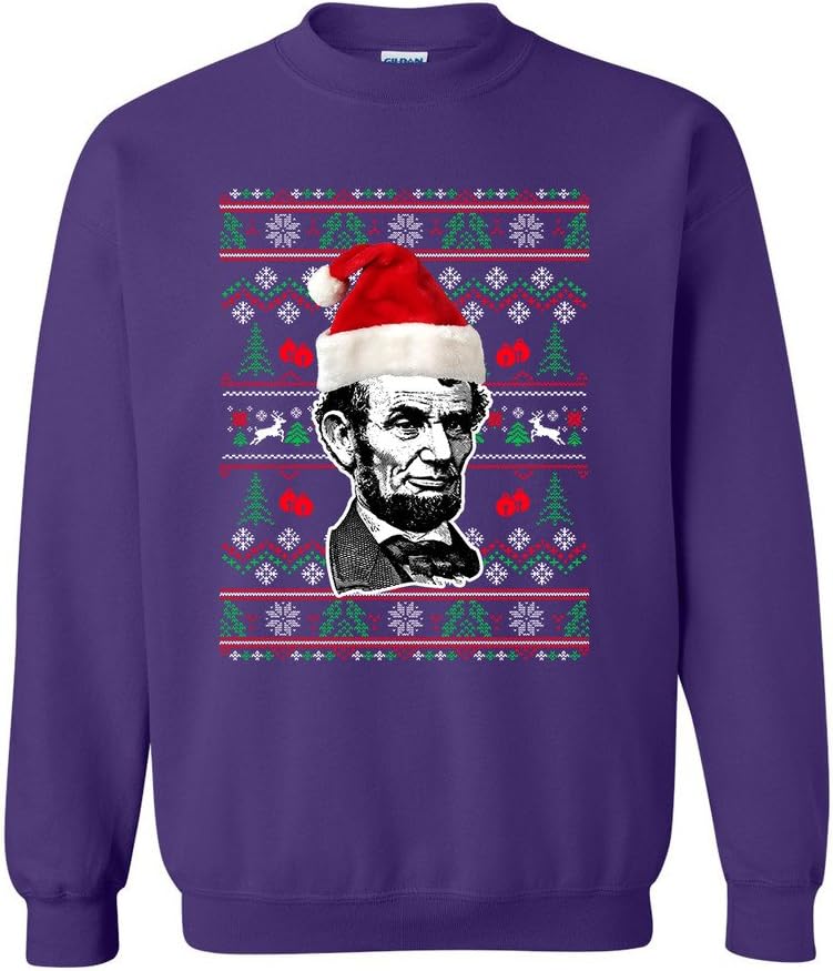 City Shirts Abraham Lincoln President USA Ugly Christmas Funny DT Novelty Crewneck Sweatshirt