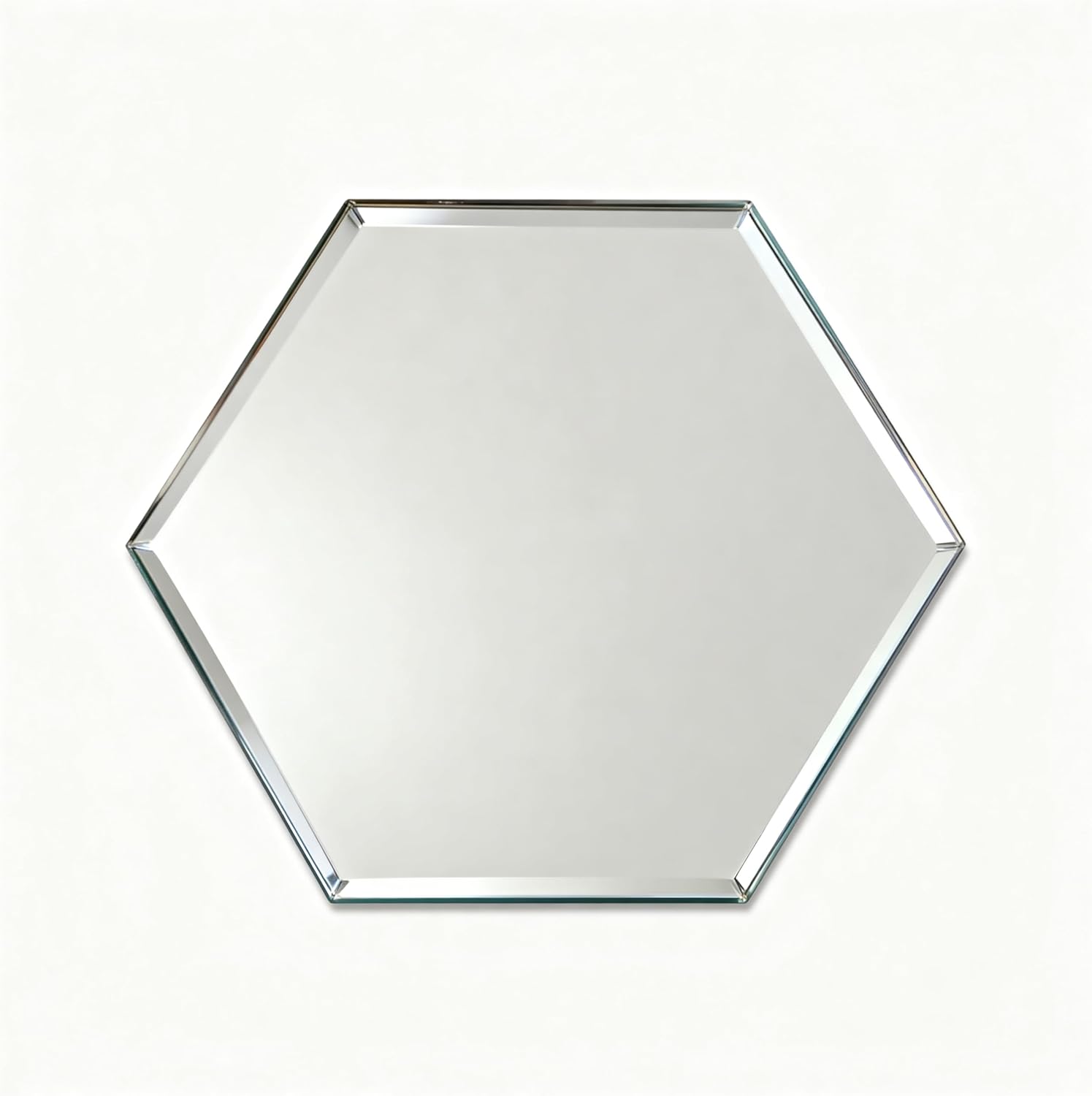 Reflections Glass Mirror 8x8 Beveled Hexagon Decorative Tile-Peel and Stick (50)