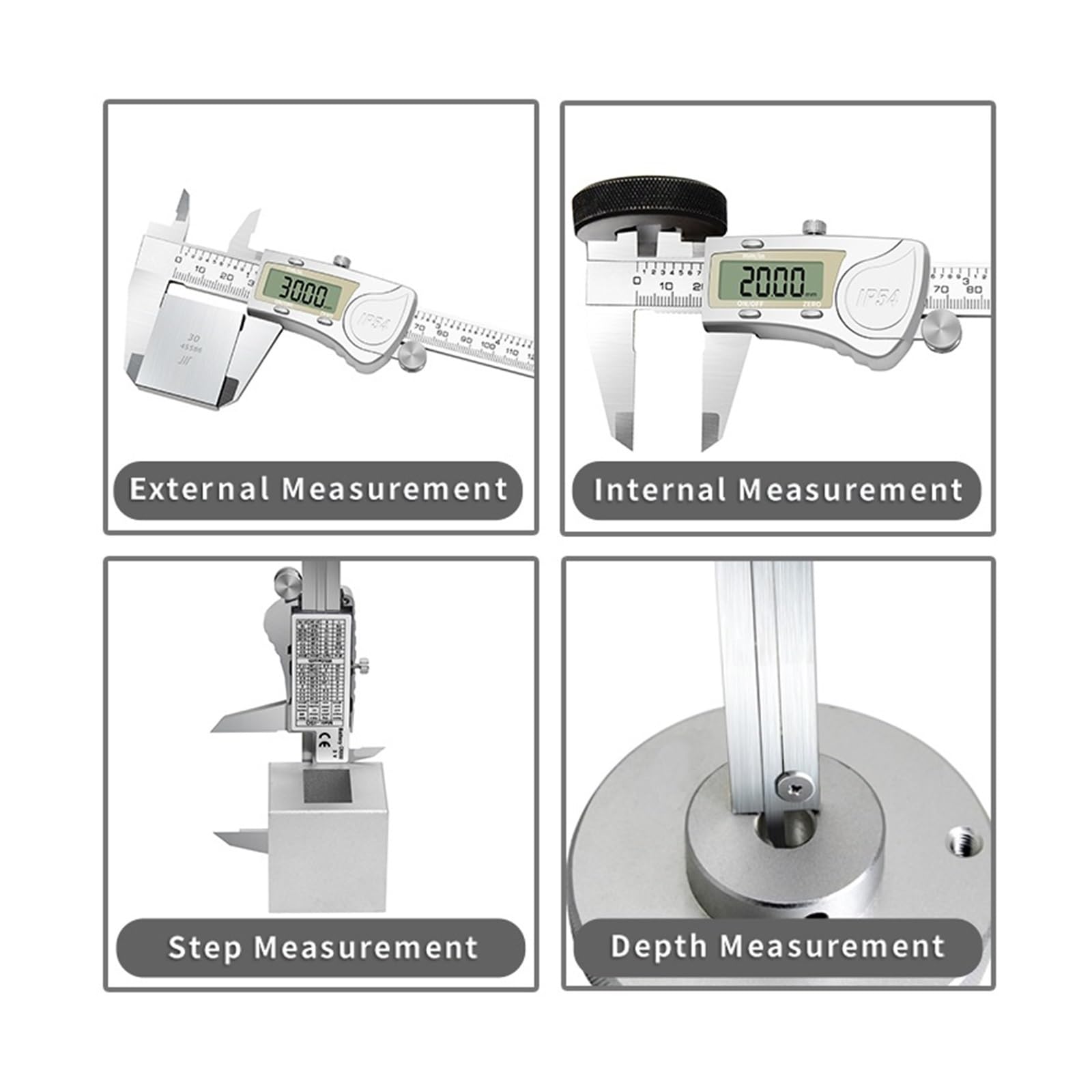 Micrómetro Calibradores Vernier digitales electrónicos de alta precisión, herramienta medición 150mm/6 pulgadas, calibrador Digital acero inoxidable resistente al agua IP 54(100mm)