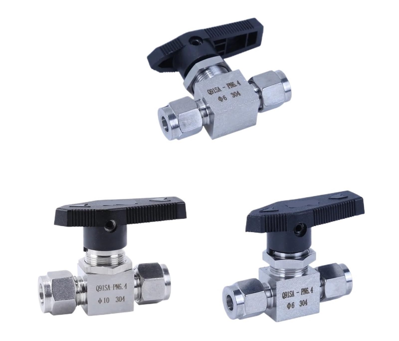 Válvula de bola de acero inoxidable 304 de alta resistencia para tubería de 12mm
