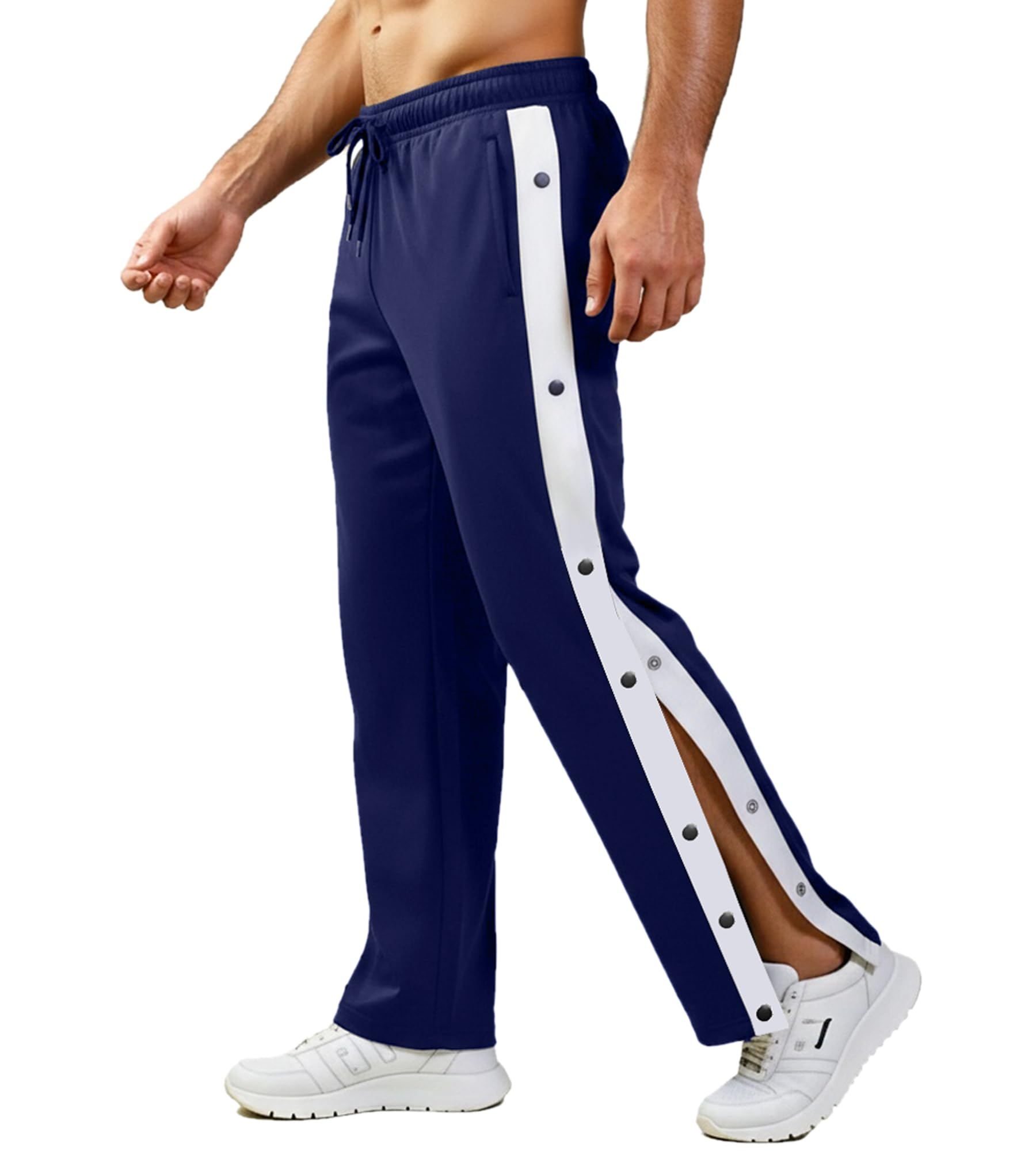 Revalidatiebroek For Heren Met Zijopening, Revalidatiebroek For Dames En Heren Met Opening Opzij, Lange Baggy Sportbroek Met Zijkant Met Ritssluiting, Snelsluitbroek Met Wijde Pijpen (Color : Brown