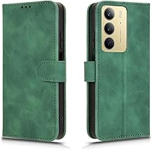 HAOYE Coque pour Realme 14X 5G, Etui Protection Housse Premium en Cuir PU Flip Case Portefeuille ave ID Carte de Crédit Slot Fermeture Magnétique, Green
