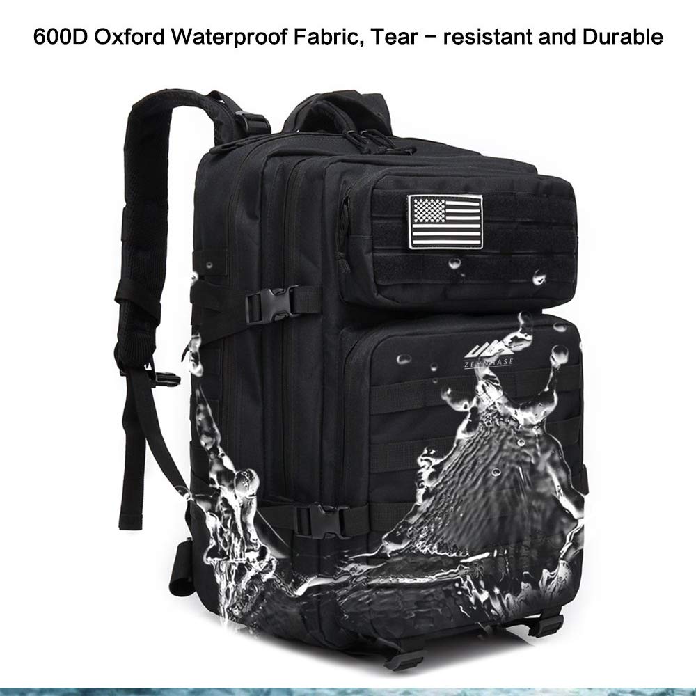 Wodoodporny plecak taktyczny 45L Duża pojemność Nylon 600D Wiele kieszeni na piesze wędrówki, wspinaczkę górską, polowanie, na zewnątrz jazda na rowerze i nie tylko