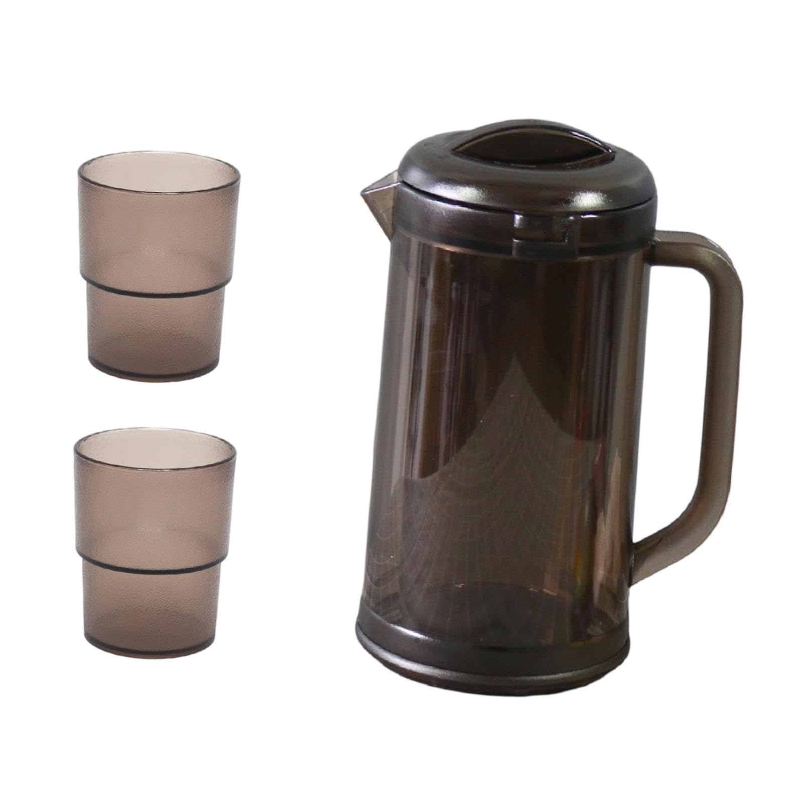 Jarra de Agua, Jarra para Nevera, Jarra Grande, Ligera, a Prueba de Fugas con Tapa, Tarro para Bebidas, Hervidor, Té, Nevera, Bebidas, Barbacoa, Marrón Oscuro, Individual