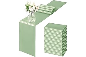 Smooth Sage Green Table Runner for Special Occasions