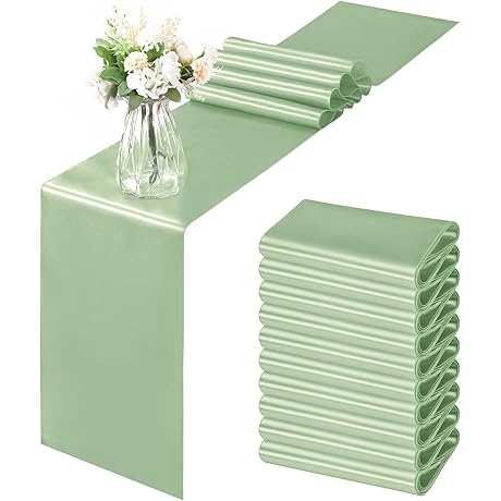 Smooth Sage Green Table Runner for Special Occasions
