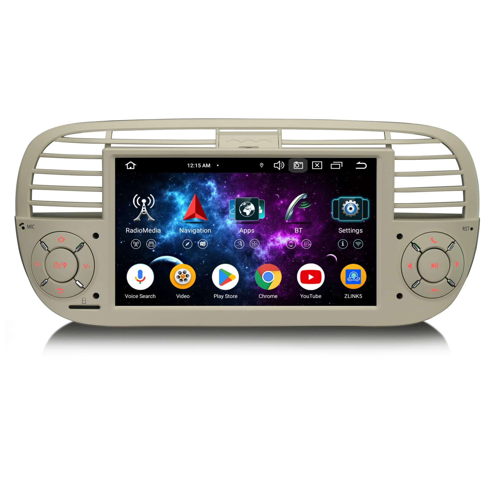Android 16 Dab+ Autoradio Stéréo Navigateur pour Fiat 500/500C/500S/500E 2008-2015 8-Cœur 4Go+64Go GPS CarPlay sans Fil Android Auto WiFi 4G DSP Bluetooth 5.0 USB FM CANBus 7 Pouces écran Tactile HD