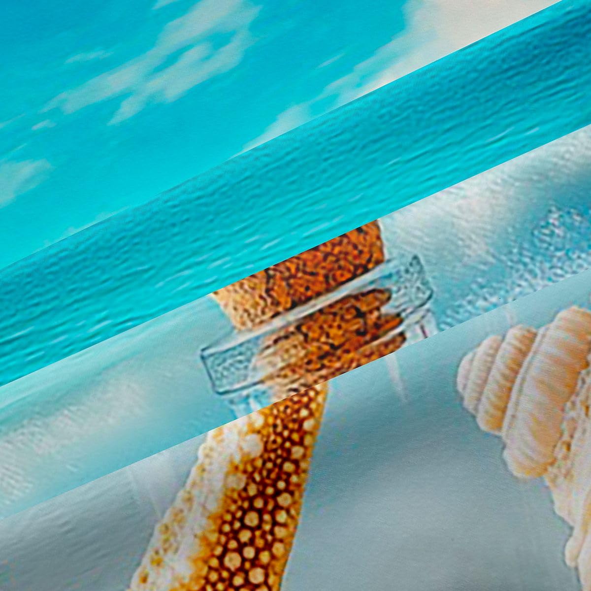 Homemissing Tende oscuranti con stelle marine, conchiglie, oceano, tende oscuranti per camera da letto, tropicali, estive, termiche, isolanti, 2 pannelli, 167,6 x 182,8 cm (larghezza x lunghezza)