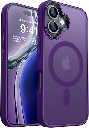 Miniatura 9 de CANSHN Funda magnética diseñada para iPhone 15 Pro Max compatible con Magsafe translúcida mate delgada y a prueba de golpes, funda protectora para