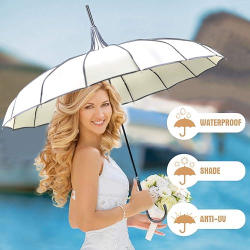 Miniatura 4 de Sombrilla parasol estilo techo de pagoda VIVISKY TM a la antigua de ingenio Ivory Ivory, black, pink, purple