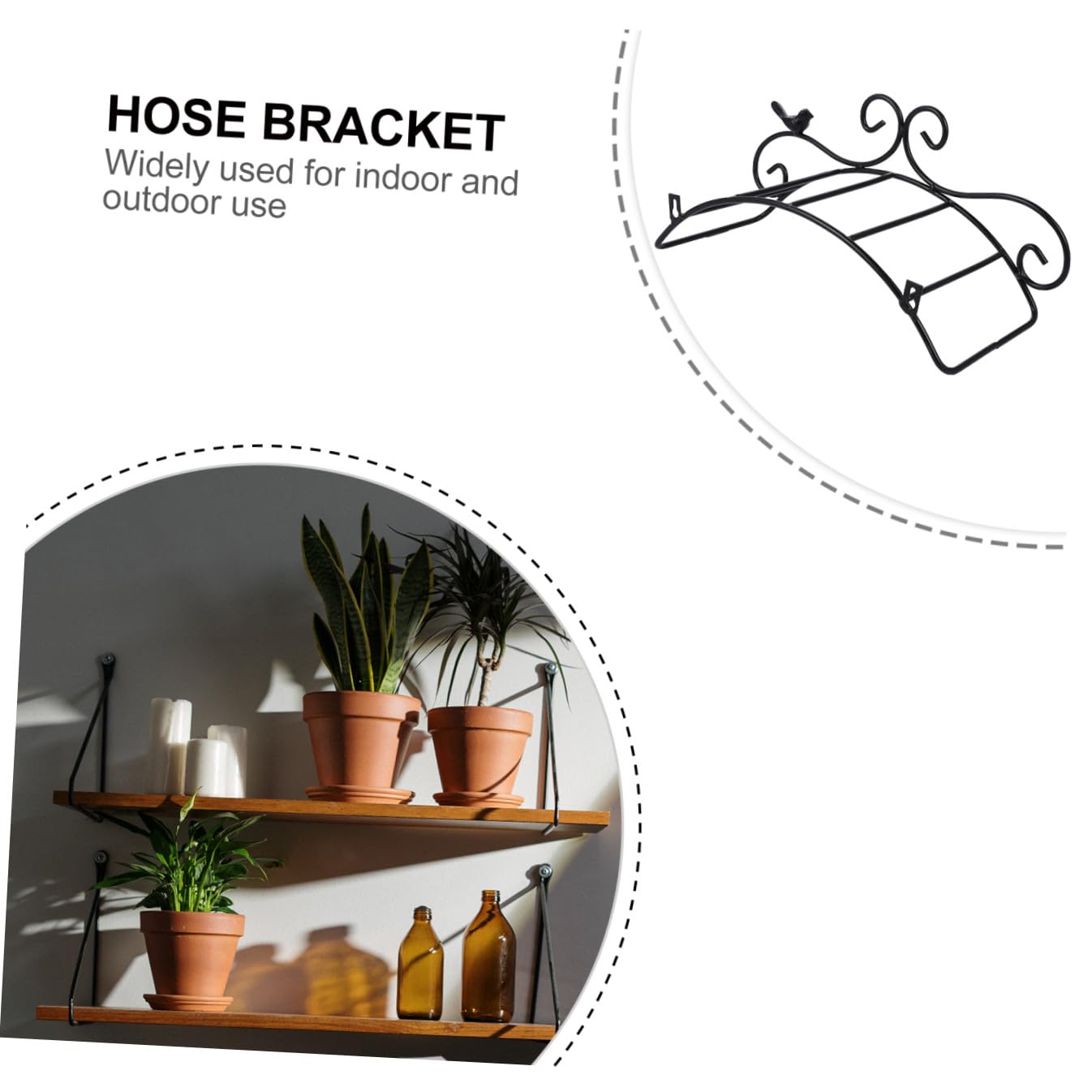 Artibetter Soporte Riego de Hierro Jardín Manguera de Estilo para Negro Antiguo, Organizador Resistente para Tubo y Almacenamiento Pared en Uso