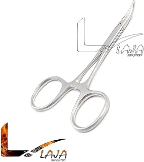 LAJA Imports Mosquito Forceps 3.5â€ Curved German Grade