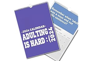 Adulting is Hard: Hilarious and Inspiring 2024 Wall Calendar