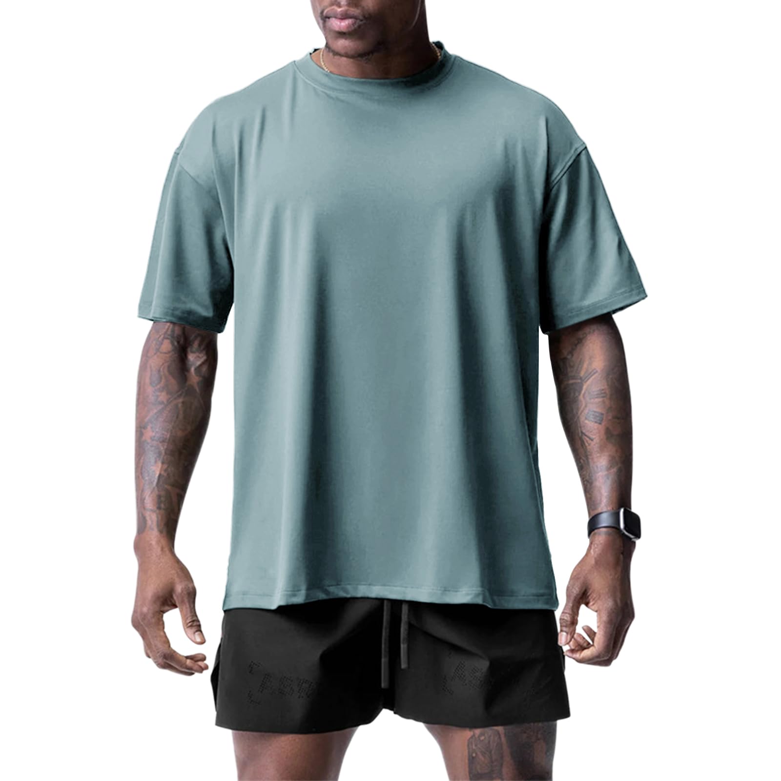 Muscle Killer 1/2pack Mens T Shirt Gym Workout Dry Fit Short Sleeve Athletic Fitness Crew Neck Tee Shirts Casual Loose Fit