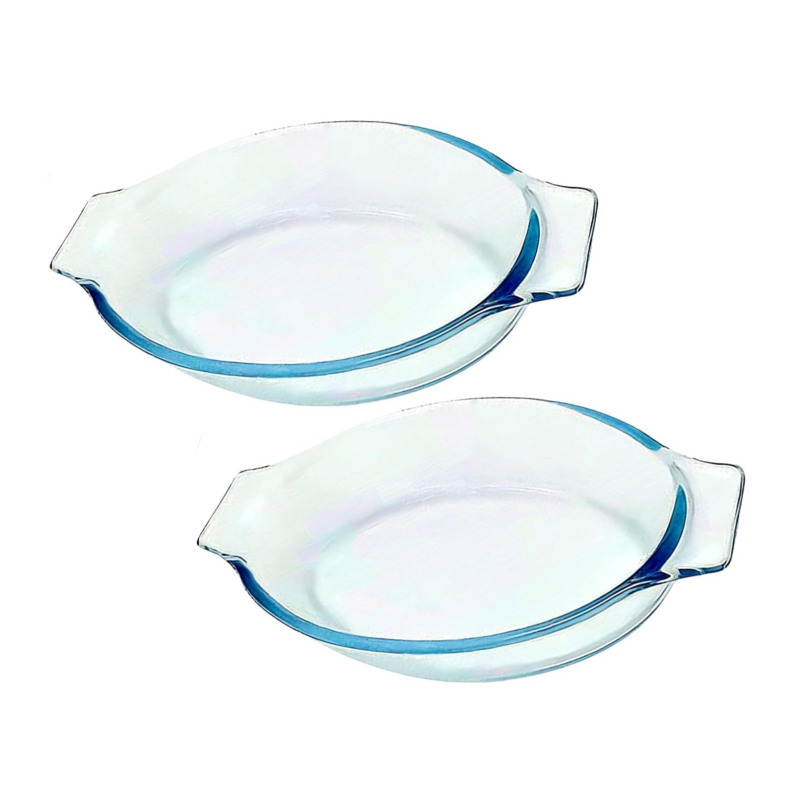 Snorvixre Of 2 Small Elliptical Glass Cookware Baking Pan Oven Safe Dishes for Preparing and Serving Food Small Oval Glass Baking Pan