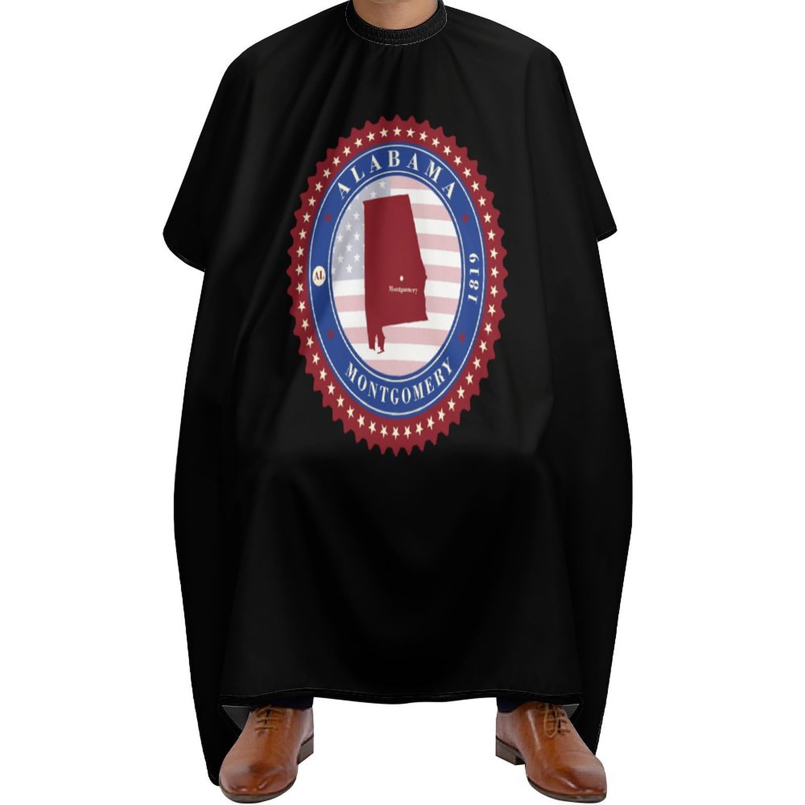 Alabama State Logo Hair Cutting Cape for Men Women Waterproof Barber Cape Adjustable Salon Haircut Capes