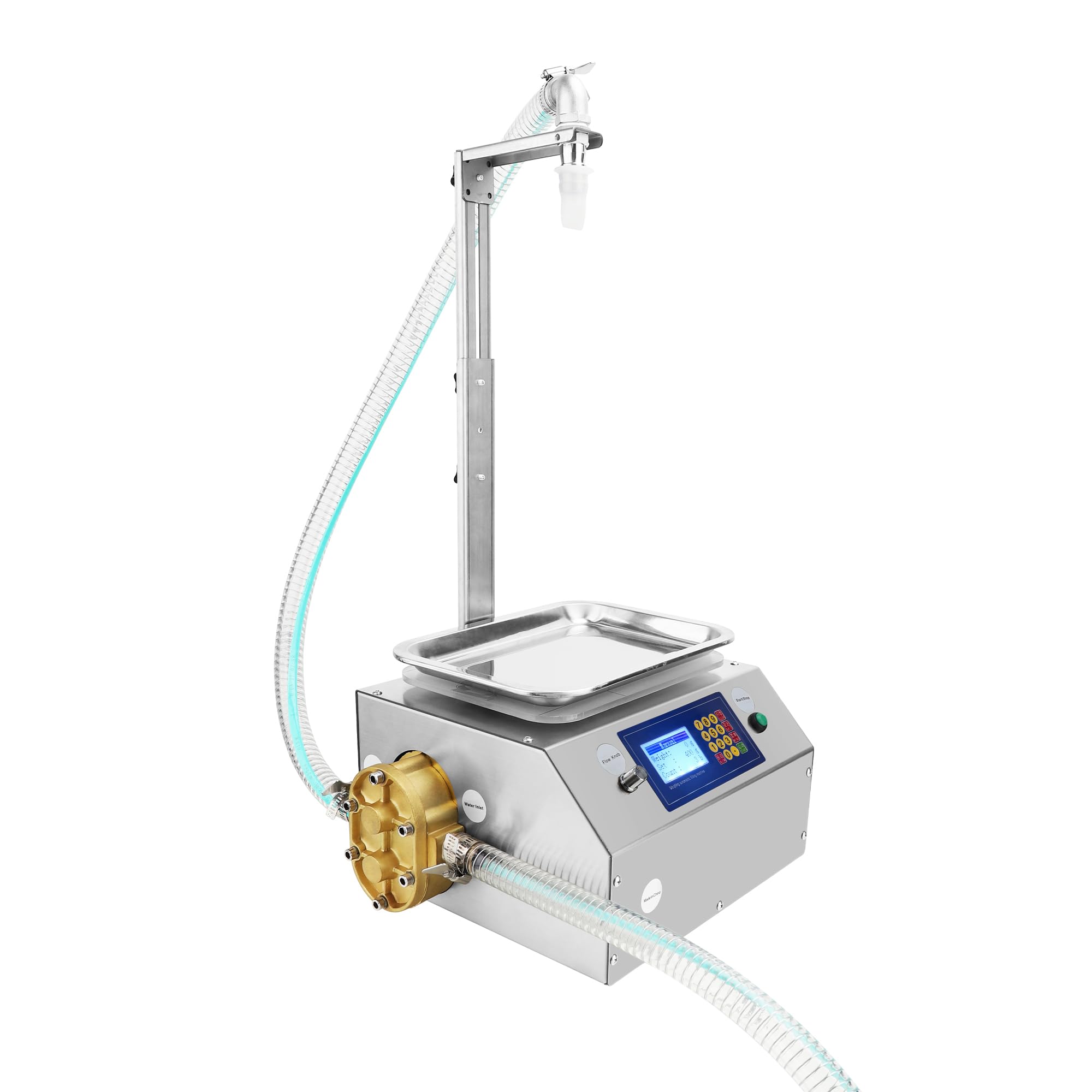 Riempitrice quantitativa per liquidi viscosi | Volume di riempimento 10 ml-10000 ml | Riempitrice automatica per miele Macchina per il riempimento di liquidi viscosi con colla Tahini, 7 L/min