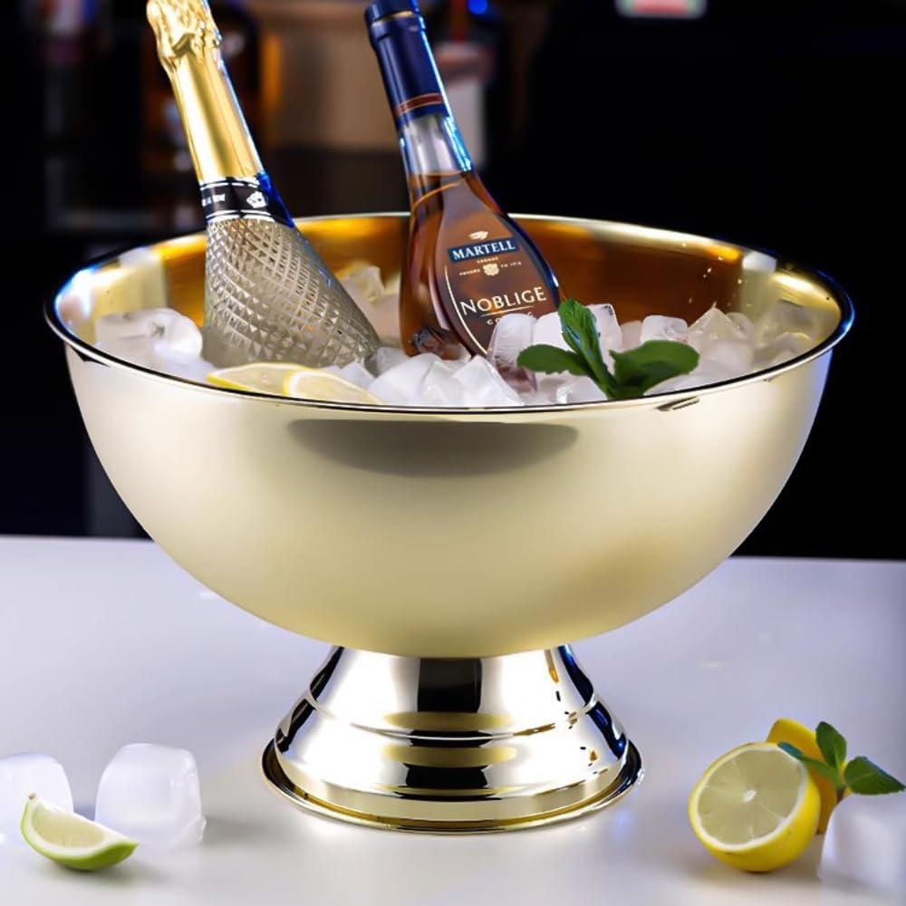 ✅プロ仕様 ☘アルミワインクーラー リング付☘ シャンパンクーラー アイスペール Amazon | Bxzzuis ワインクーラー ステンレス製 シャンパン