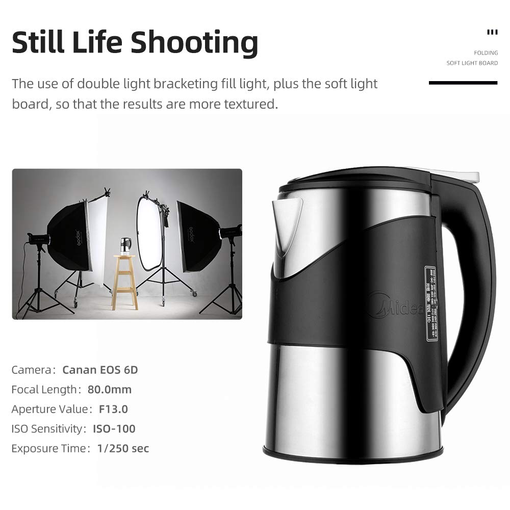 AMBITFUL Soft Light Board Photography Studio Lighting Reflector Pop-Out Foldable Soft Diffuser Disc Panel with Carry Bag for Video Recording (80 x 120 cm)