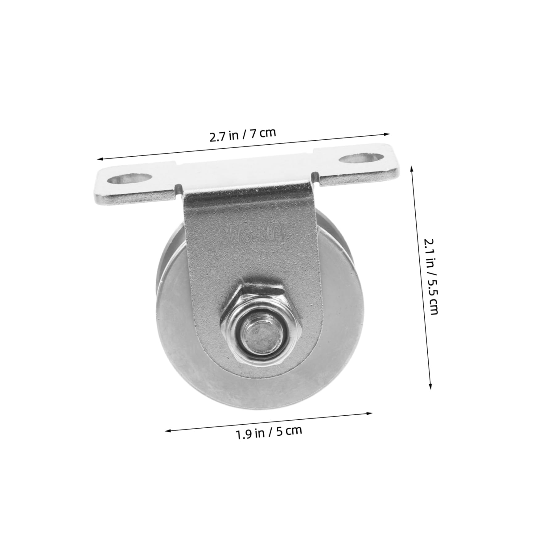 Carrucola in Acciaio Inox 48mm Cuscinetti Interni, 2 Pezzi