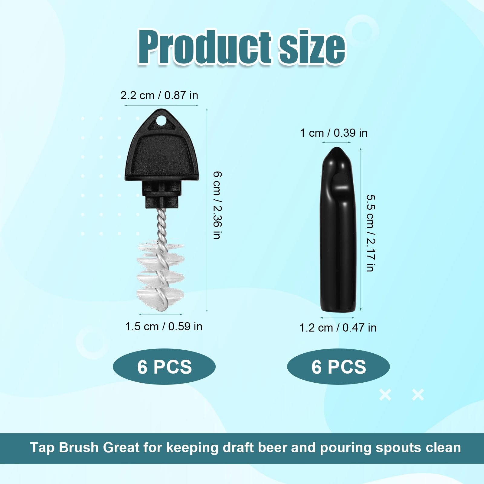 12pz Spazzola per Rubinetti Della Birra e Coperchio per Rubinetto Della Birra, Beer Tap Plug Brush Fusti di Birra Tappi per Rubinetti Plastica Tappi per Ristorante Bar per Feste a Casa