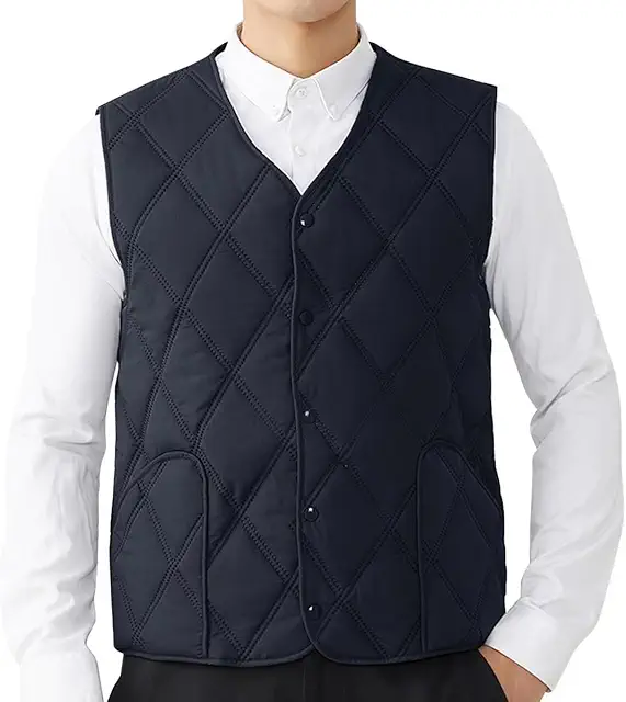 Gilet Sans Manches Matelassé Chaud pour Hommes - Veste Polaire Hiver S-XXL