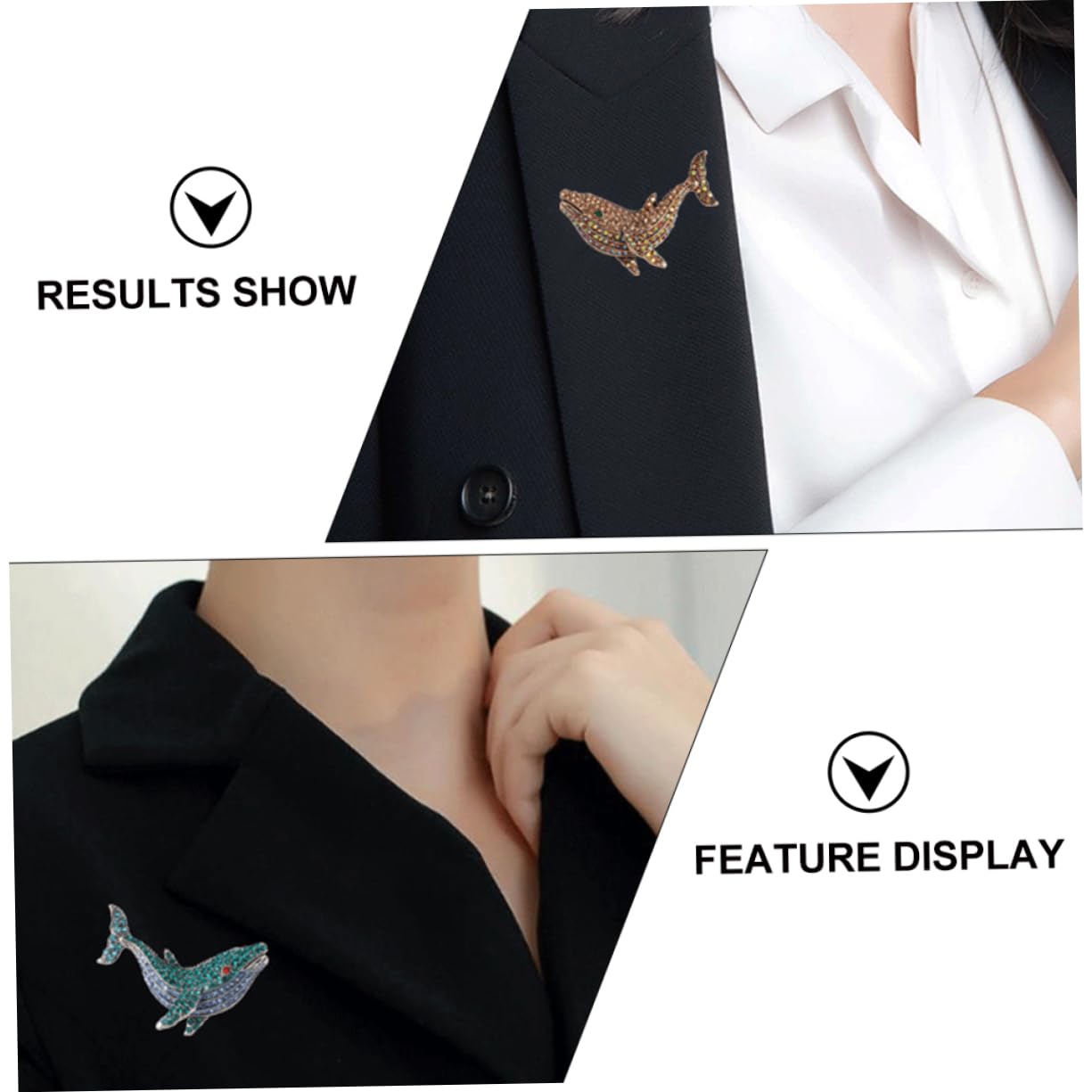 Healvian Wunderschöne Wal Brosche Rhinestone Kragenpin Für Niedliche Dekoration Hochwertigem Legierungsmaterial Mit Funkelnden Strasssteinen