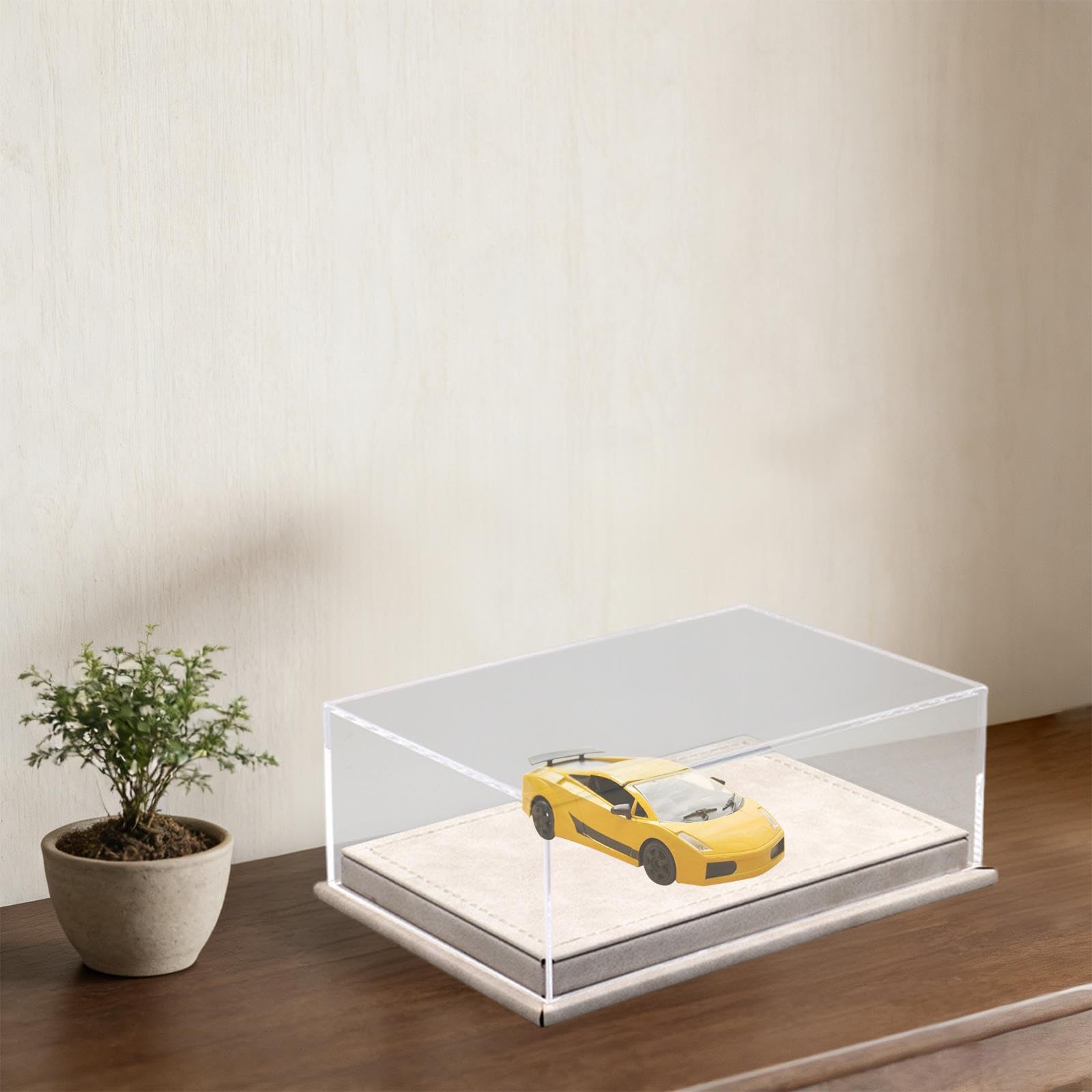 Scatola espositiva per Modelli di Auto in Acrilico, Scatola portaoggetti in 1/64, espositiva per Arti, Beige