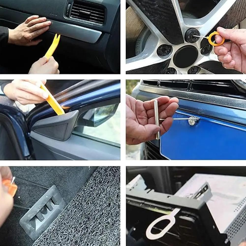 kit de emergencia para Coche, Kit de desbloqueo de Puerta de Coche,Herramienta de Desmontaje de Coche,33 pcs con mango largo, bomba de cuña de aire, cuña sin dejar rastro, para emergencias