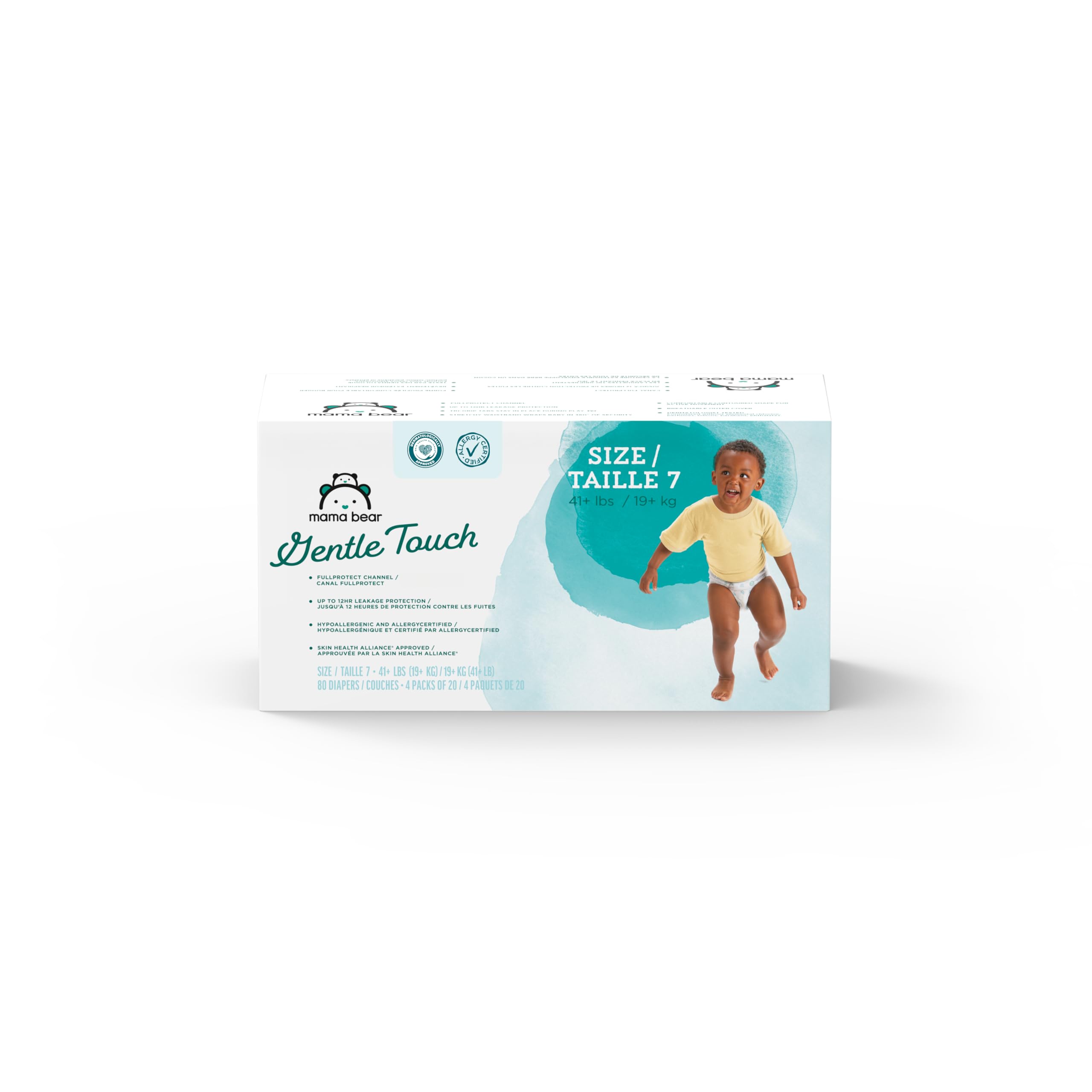 Amazon Brand - Mama Bear Gentle Touch Diapers, Size 7, 80 Count (4 packs of 20)