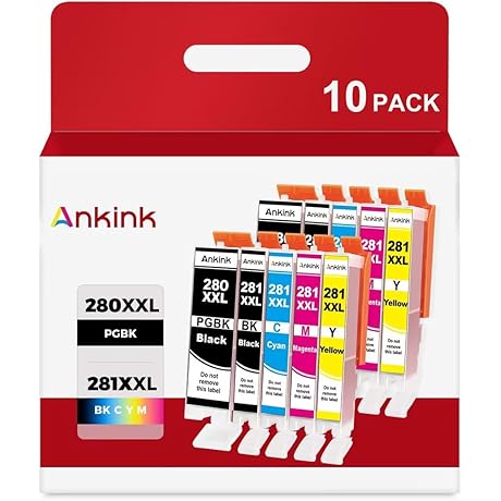 Canon TR8620 Printer Ink Cartridge Replacement [10-Pack, 280XXL/281XXL]