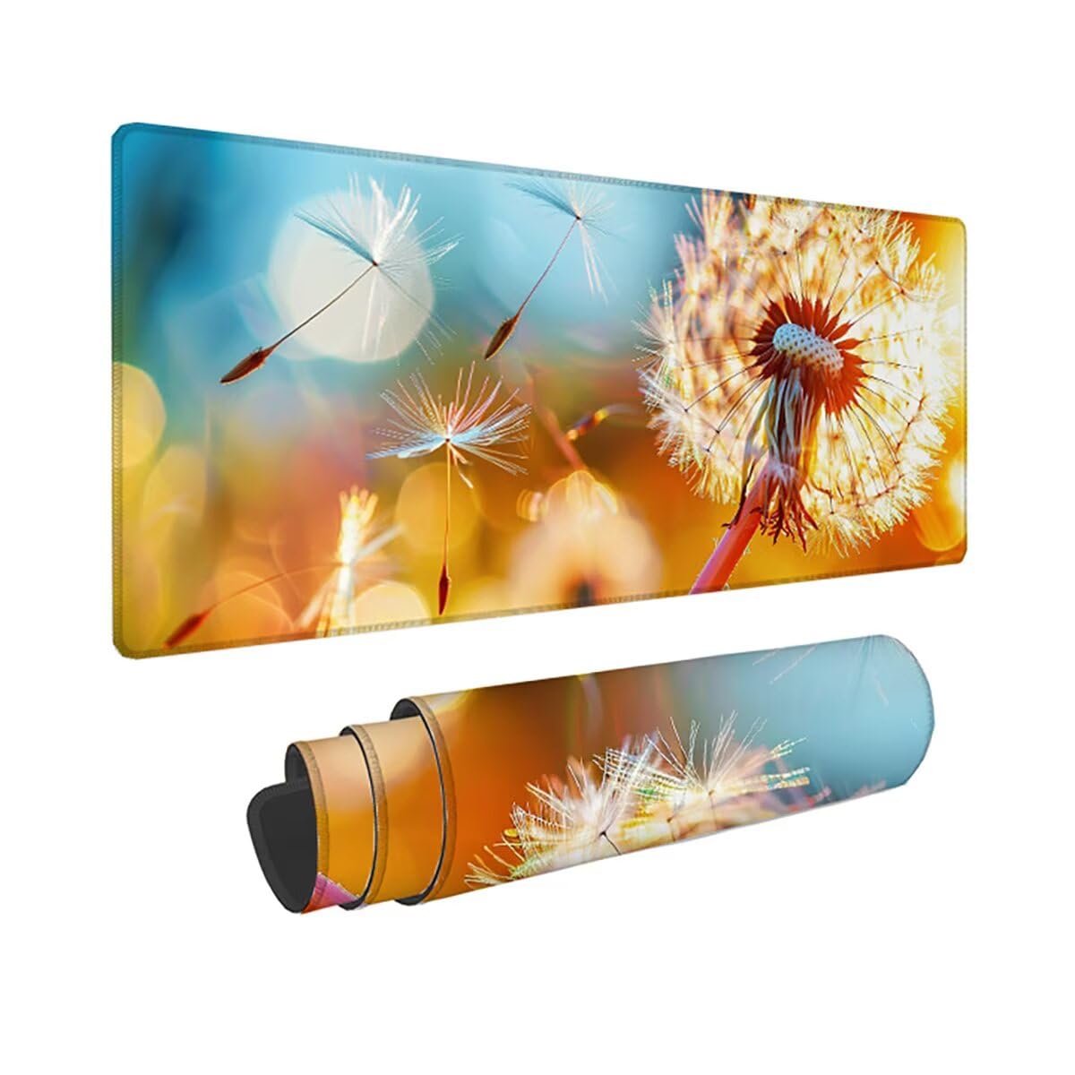 Alfombrilla Ratón Gaming XXL, Gaming Mouse Pad 1500x800x3mm, Protector Escritorio Antideslizante, Alfombrilla de Ratón Diente de leóN Flor Mousepad Grande Tapete Raton Jugadores PC Oficina LMDT2394