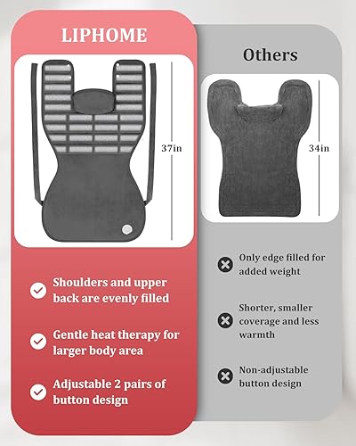 Miniatura 8 de Heating Pad for Neck and Shoulders and Back, 2.7lb Weighted Electric Heat Pads for Back Pain, Large Heated Wrap, Fast Heating, Birthday Gifts for