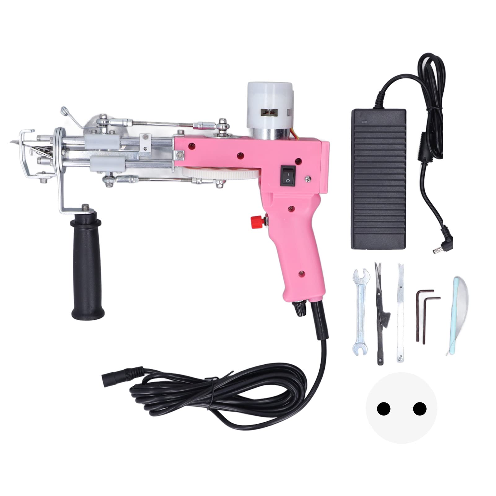 Pistola de Mechones, 2 en 1, Máquina Eléctrica de Flocado para Tejer Alfombras, Kit de Inicio de Máquina de Pistola para Tejer Alfombras de Mano