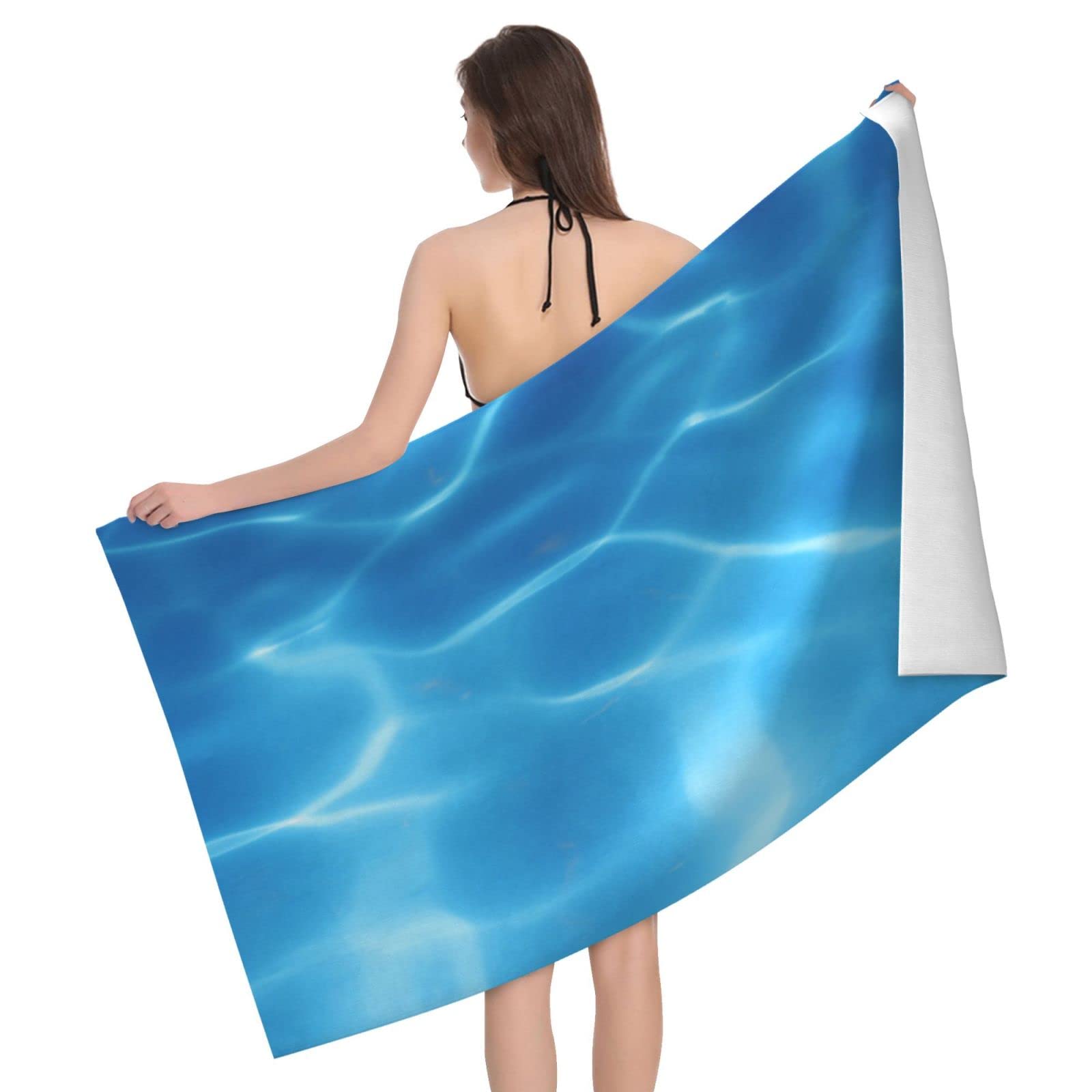Lawenp Ocean Beach Towel, Lightweight Sand Free Quick Dry Microfiber Absorbent Bath Towel for Kids, Adults, Swimming, Bath, Yoga, Pool, Travel, Camping 32"X52"