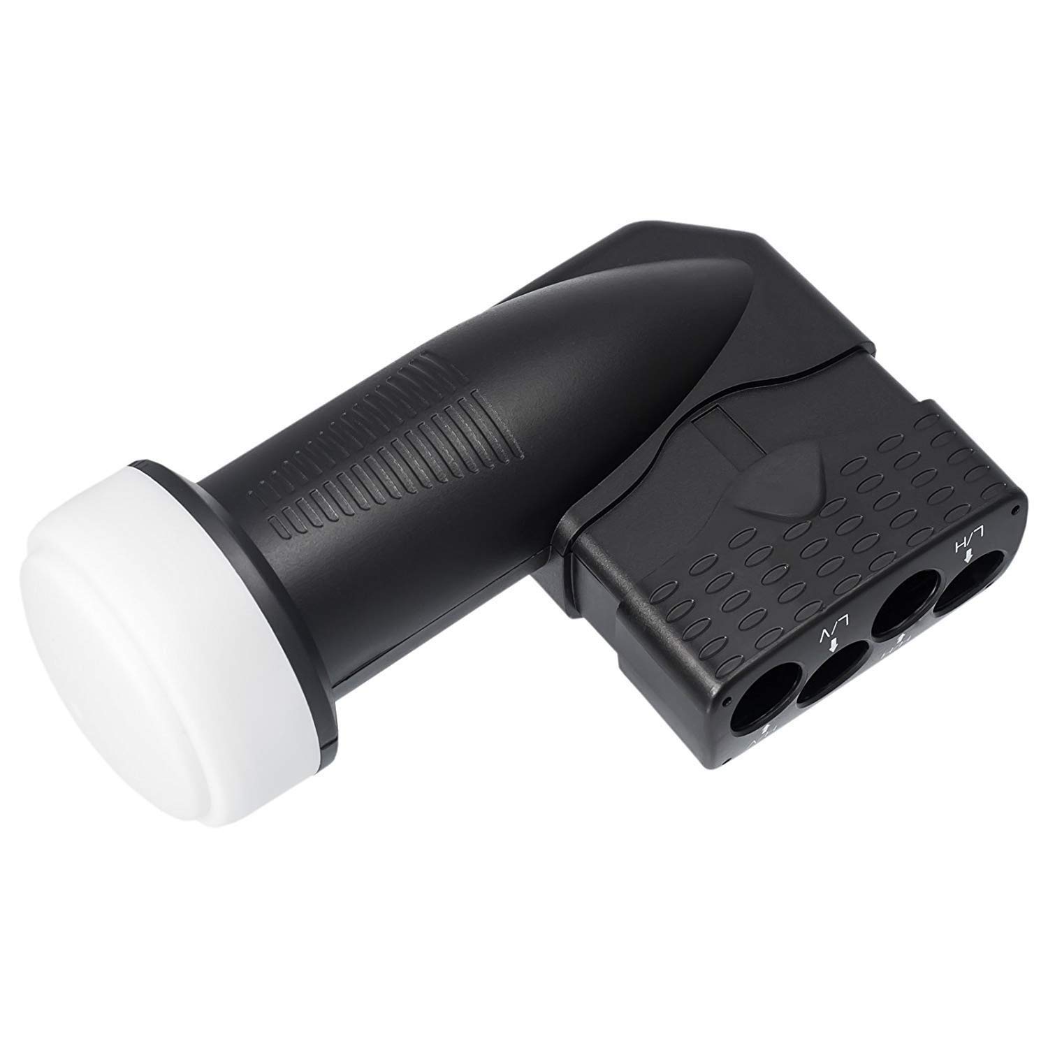 HB-DIGITAL DVB-S / S2 multiswitch 5/8 + Quattro LNB UHD 414 S + 24 F-conector distribuidor multiswitch para 1 SAT 8 participantes Capacidad cuádruple incl.Fuente de alimentación MS58Q-HB 4K UHD