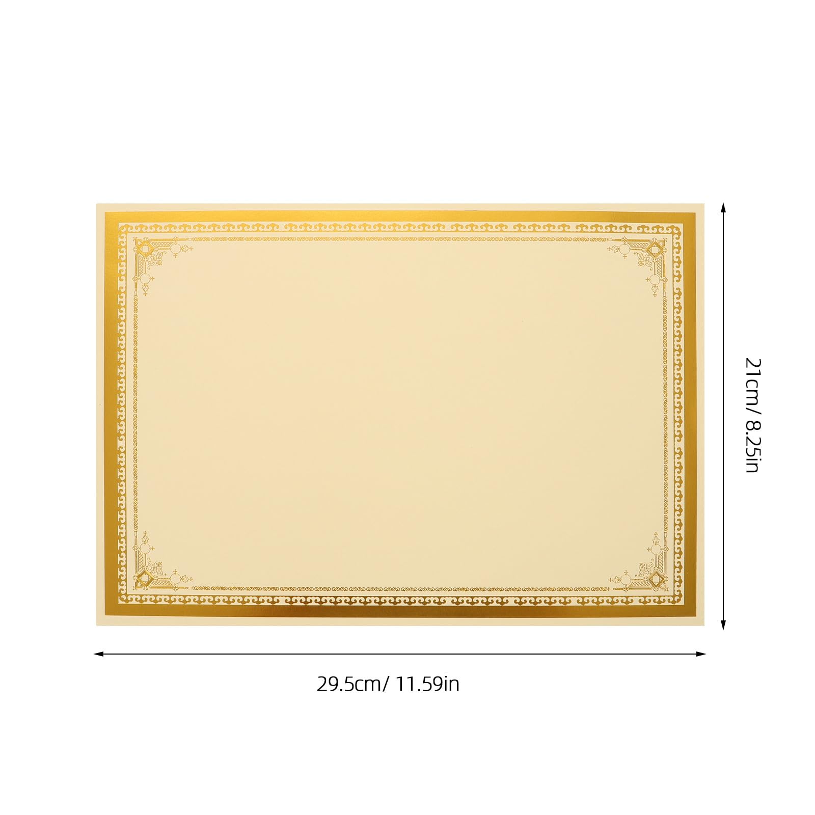 Carta Pergamena per Diplomi e Certificati 30 Fogli Bianco A4 250 Foglia Oro Compatibile Stampanti a Getto d'Inchiostro per Cerimonie e Scolastico