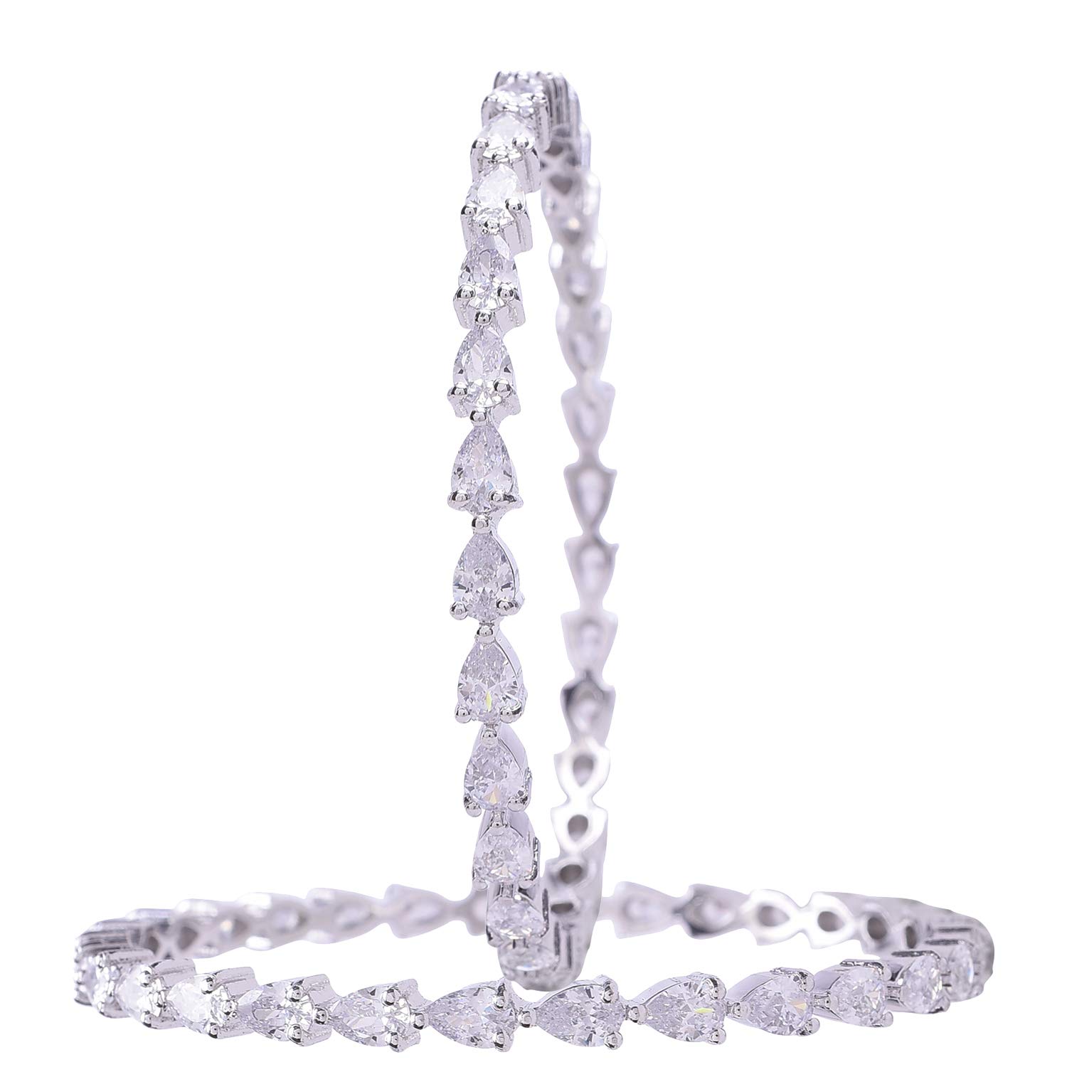 See full amazon price history chart for Ratnavali Jewels Silver Plated Pear American Diamond White Traditional Jewelry Bangles for Women/Girls RV2648W-2.6 Ratnavali Jewels Silver Plated Pear American Diamond White Traditional Jewelry Bangles for Women/Girls RV2648W-2.6 (B07RL8Q3J1) Amazon Price History, Amazon Price Tracker