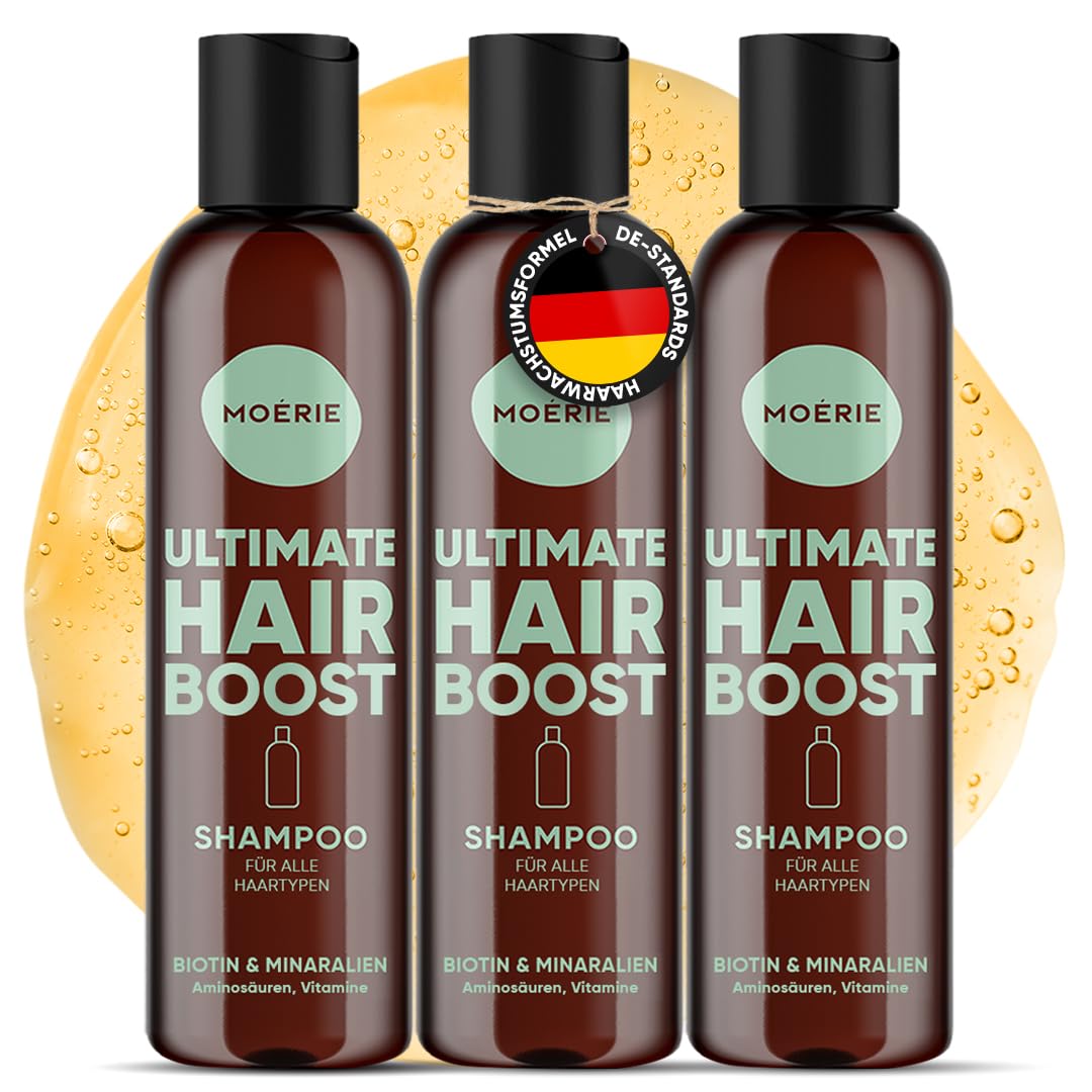 Haarwachstum Shampoo gegen Haarausfall – Biotin und Koffein Haarwuchs Shampoo für Frauen und Männer – haarwachstum beschleunigen, stärkt die Haarwurzel und reduziert Haarverlust (Dreierset)