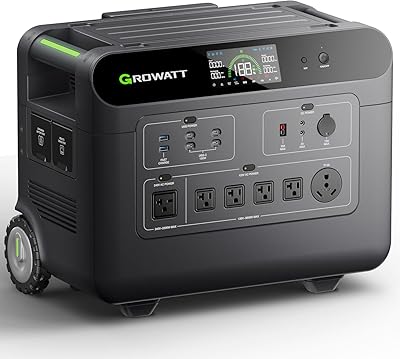 GROWATT Portable Power Station 3600Wh,HELIOS 3600 Electric Solar Generator for Home Use,Expandable to 240V/7200W AC Output,up to 36kWh,LFP Battery for Emergencies,Whole House Backup,Power Outages,RVs