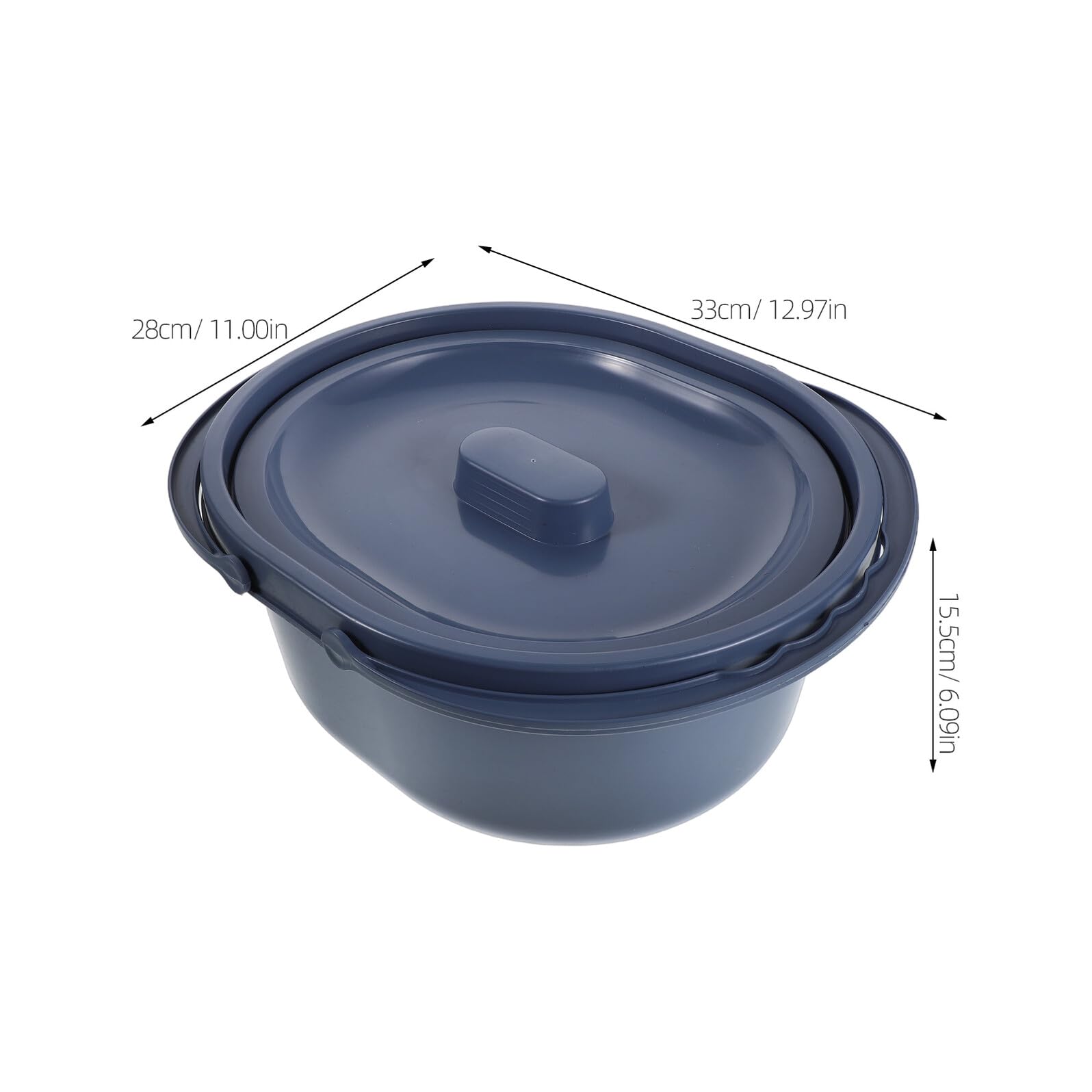 Vaso da Notte con Coperchio per Anziani in Pe Blu, Contenitore Urinario Sicuro con Doppia Maniglia per Raccolta Urine a Domicilio in Camera da Letto