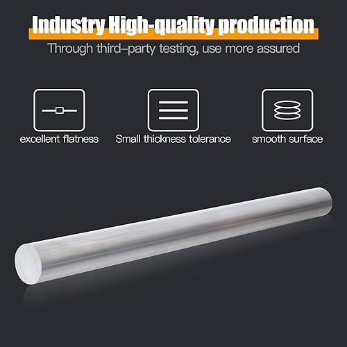 Miniatura 4 de 4 Pcs Barra de aluminio redonda de 1 pulgada de diámetro,Barra redonda de aluminio 6061 larga de 13 pulgadas,T6511 sólido nuevo molino Stock