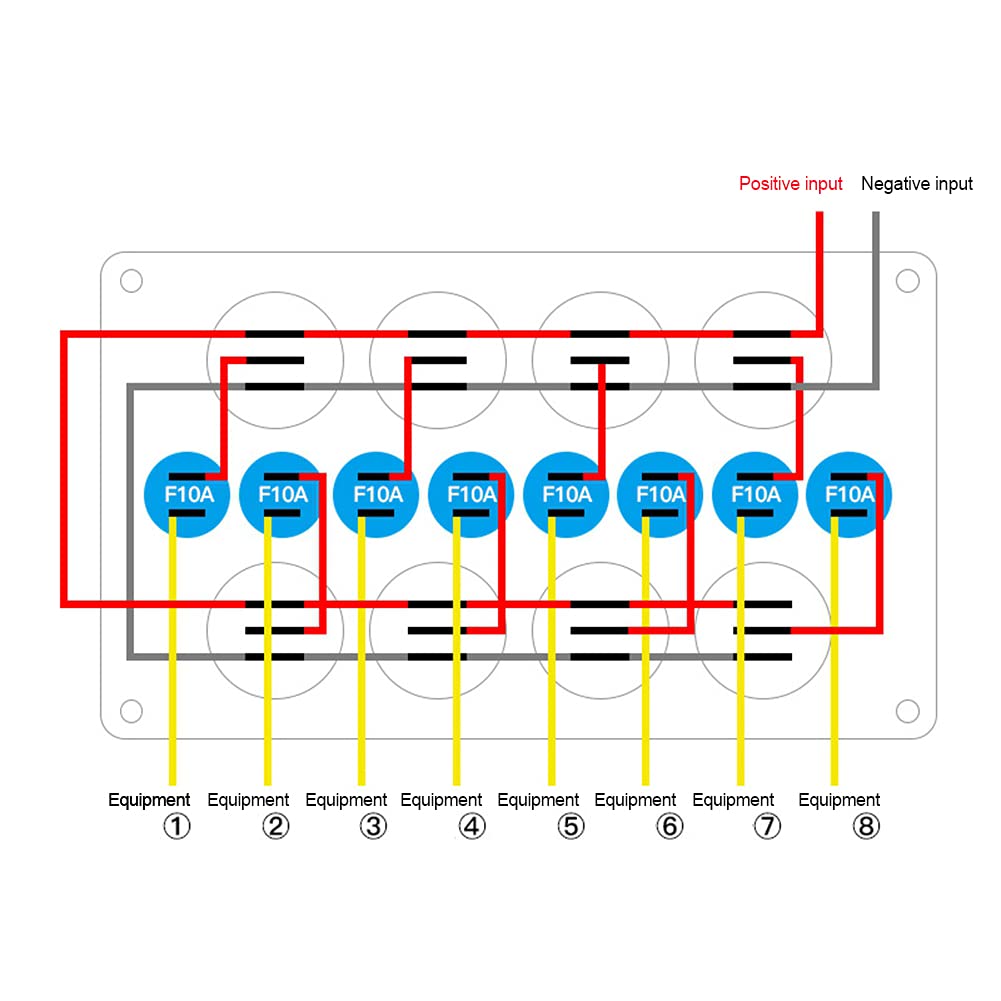 Panel De Control De Múltiples Interruptores, Asudaro Interruptores De Circuito Del Panel Fusible 10A Resistente Al Agua Y Al Polvo Rocker Interruptor Panel Para 12V-24V Coches Camiones Barcos
