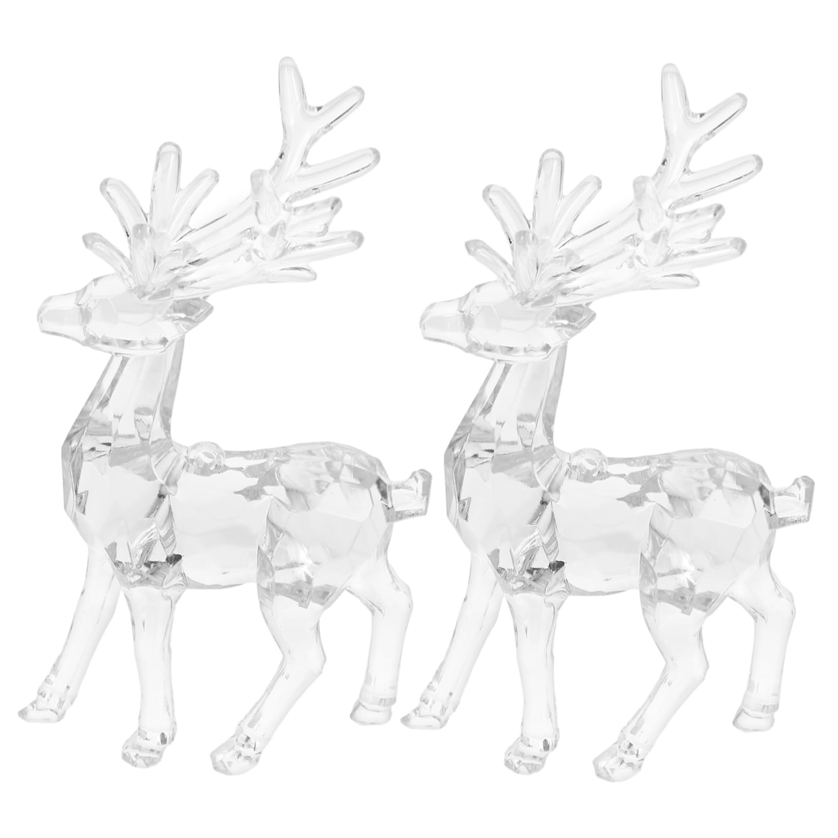 8 Pièces Ornement d'arbre De Renne Ornement Suspendu Wapiti Centre De Table des Fêtes Décor De Renne De Noël Ornements d'arbre De Noël Wapiti Figure De Renne Transparent Acrylique