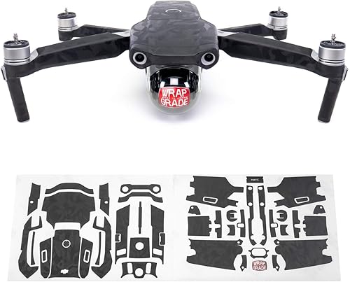 Miniatura 2 de Wrapgrade Juego de unidad principal + mando a distancia + 2 baterías compatibles con DJI Mavic Air 2 (negro Bumpy Camo)
