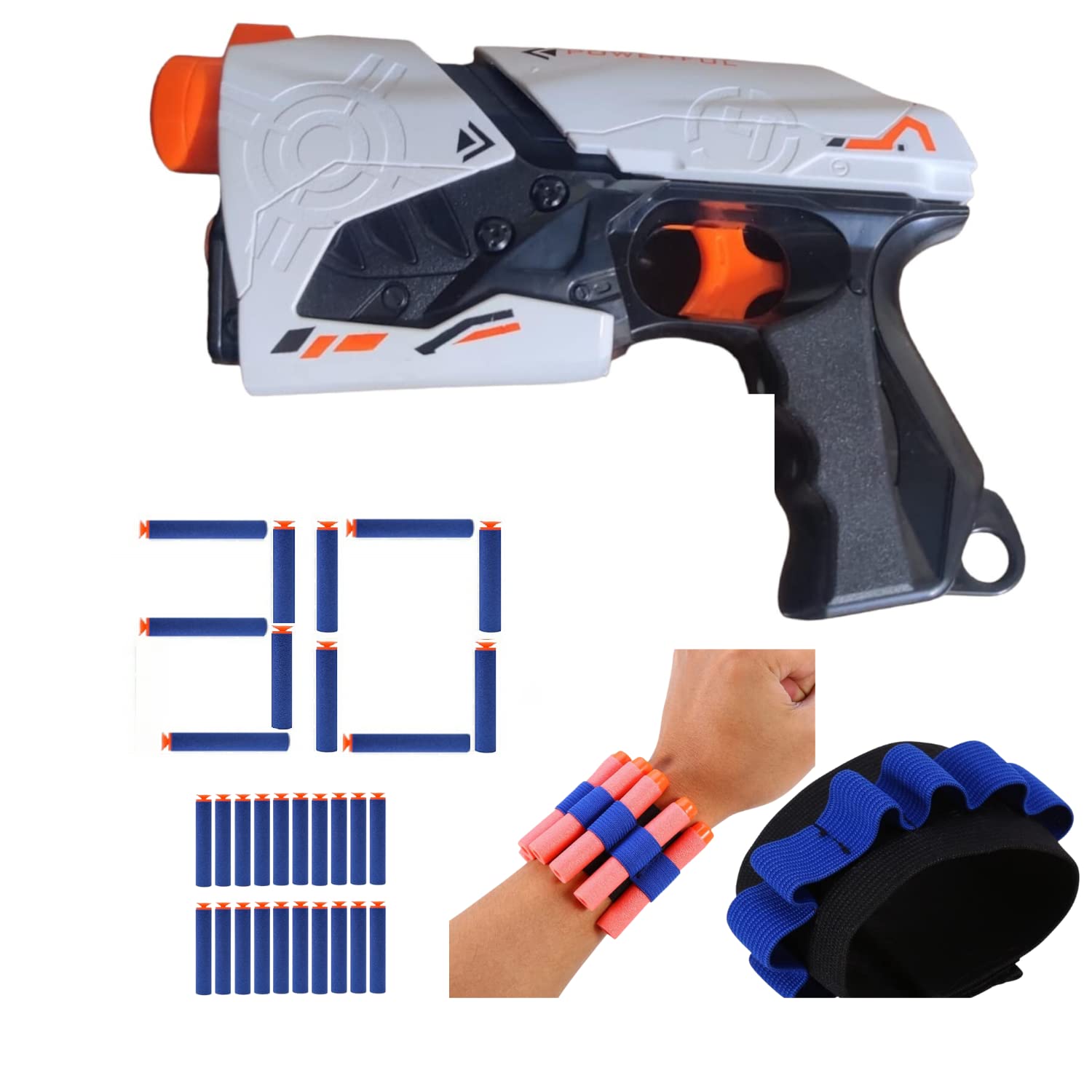 Toy Cloud Super Shot Soft Blaster Manual Bullet Shooting Gun Toy & 10 Soft Foam Dart Bullets with 1 Hand Strap for Darts & 20 Pcs Extra Dart Bullets, Safe and Long Range Shooting Gun - Multicolour (B0C6QW93LG) Amazon Price History, Amazon Price Tracker